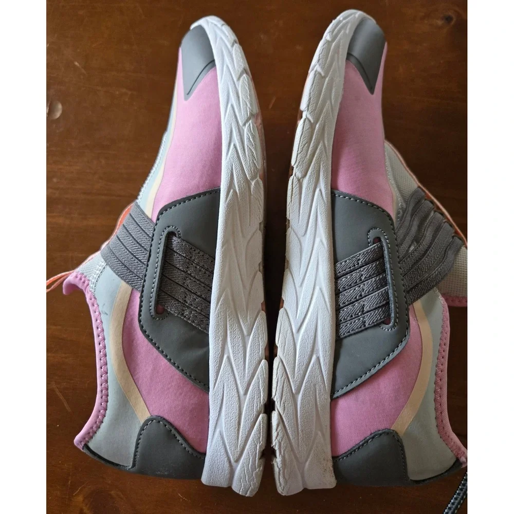 Vionic Vayda Womens 9 Wide Pink Grey Slip On Walking Sneakers Orthotic Shoes